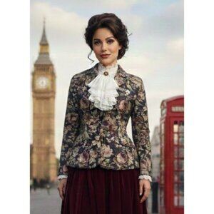 Vtg Victorian Floral Tapestry Blazer Ralph Lauren? 3X Grandma Maximalist Western